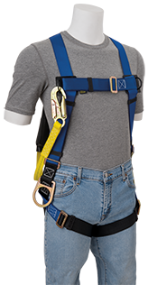 Gemtor VP102-2 Harness with Hip D-rings and Attached Energy Absorbing Lanyard, 6 Ft