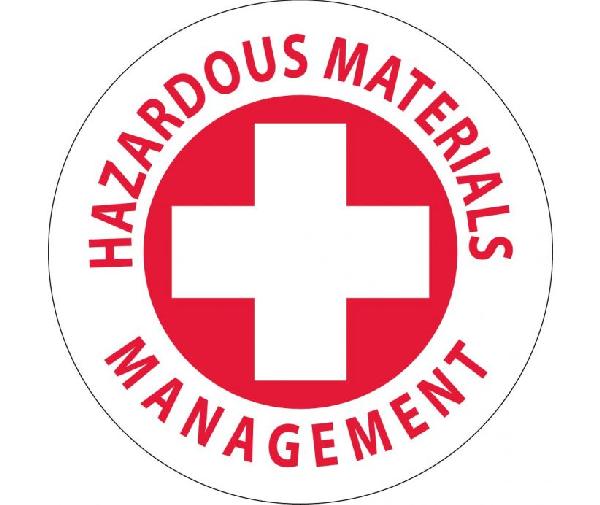 HAZARDOUS MATERIALS MANAGEMENT HARD HAT EMBLEM