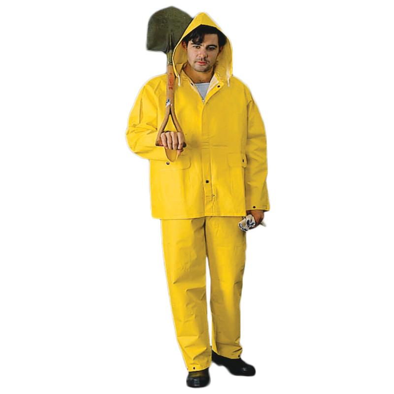Heavy Weight PVC/Poly Rainsuit - Attach Hood, Yellow