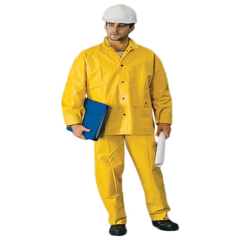 Heavy Weight PVC/Poly Rainsuit - Detach Hood Yellow
