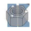 Hex Weld Nut with 3 projections High Pilot Height Steel Plain