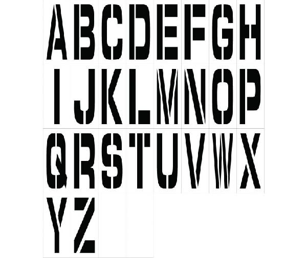 INDIVIDUAL CHARACTER STENCIL 24 LETTER SET