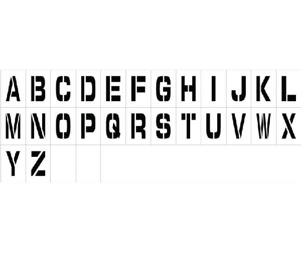 INDIVIDUAL CHARACTER STENCIL 4 LETTER SET
