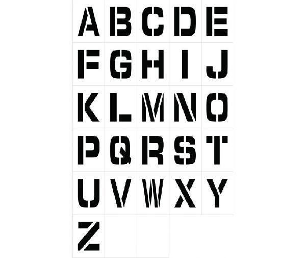 INDIVIDUAL CHARACTER STENCIL 8 LETTER SET