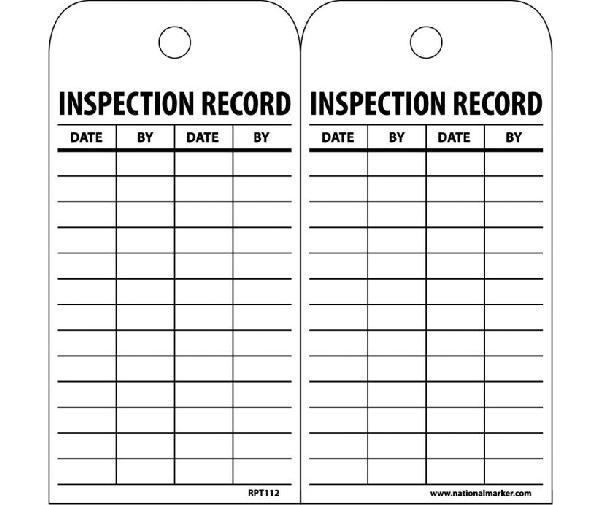 INSPECTION RECORD TAG