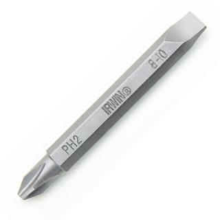 Irwin #1 Phillips x 6-8 Slotted x 1-1/2 OAL Slotted Double End Power Bit