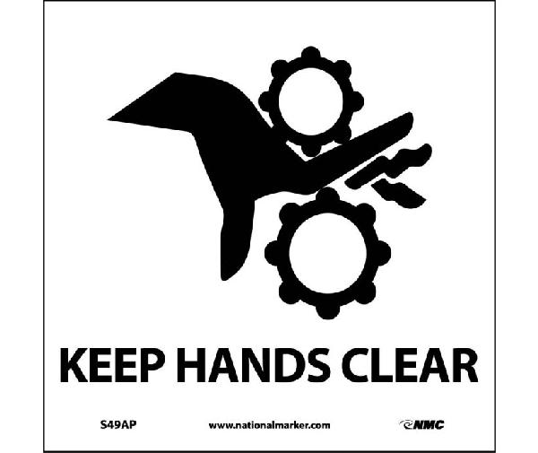 KEEP HANDS CLEAR LABEL