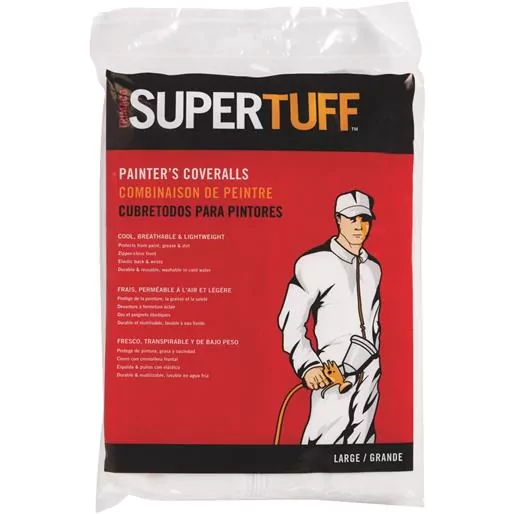 LARGE SUPERTUFF™ POLYPROPYLENE PAINTER’S COVERALLS HEAVYWEIGHT, WITH ELASTIC BACK, WRISTS, AND ANKLES