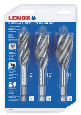 LENOX Plumbers Bi-metal Utility Bit Kit, 3 Piece