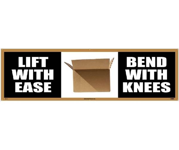 LIFT WITH EASE BEND WITH KNEES BANNER