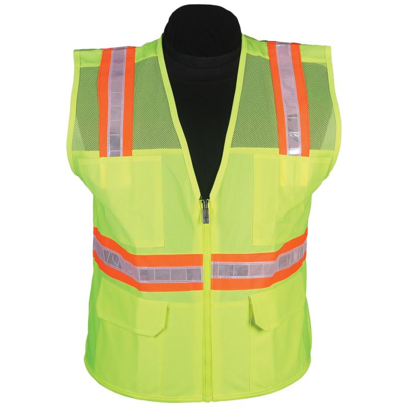 Lime Mesh Surveyor Vest with Stripe