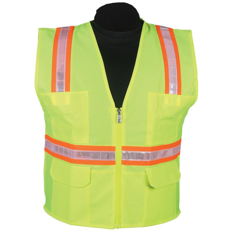 Lime Surveyor Vest with Stripe