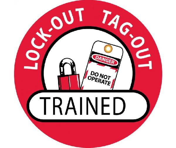 LOCK-OUT TAG-OUT TRAINED HARD HAT EMBLEM