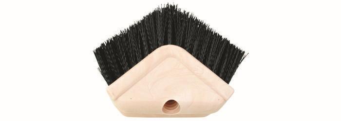 Magnolia Brush Bi-Level Black Polypropylene Corner Deck Scrub Brush