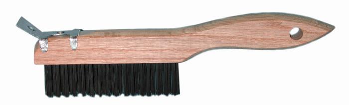 Magnolia Brush Round Carbon Steel Shoe Handle Wire Brush (With Scraper)