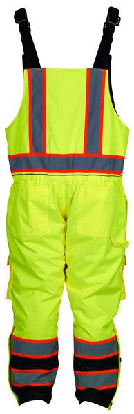 MCR Safety ANSI Class E Lime Insulated Rip Stop Polyester Baggage Handling Bib Pants