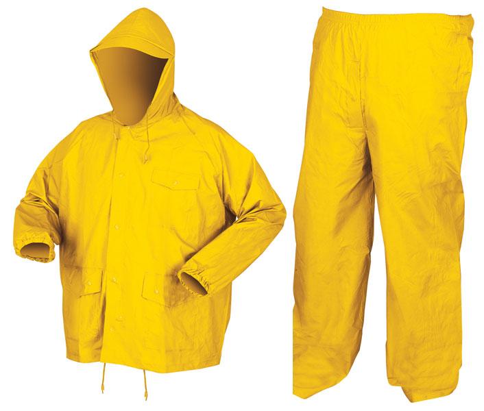 MCR Safety Challenger Yellow .18mm PVC/Nylon Light Weight Rain Suit Set