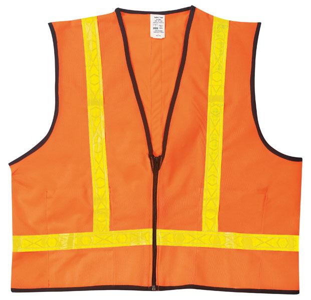 MCR Safety Class 2 4X-Large Solid Polyester Orange Safety Vest