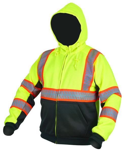 MCR Safety Class 3 Type R Lime Zipper Front Baggage Handling Hoodie