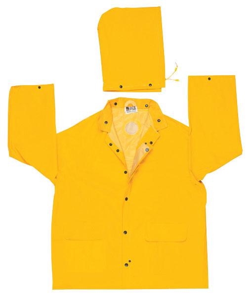 MCR Safety Classic Plus Yellow Standard Duty .35mm PVC/Polyester Rain Jacket
