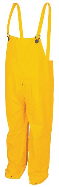 MCR Safety Classic Yellow .35mm PVC/Polyester Partial Elastic Suspender Rain Pants