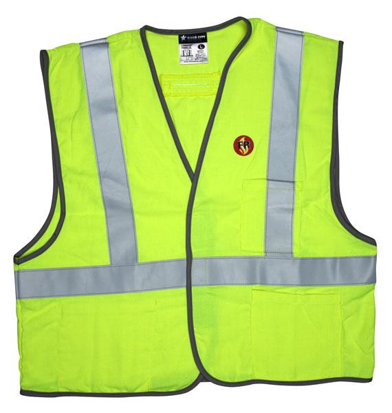 MCR Safety Economy Flame Resistant ANSI Class 2 Lime Blended Fabric Safety Vest