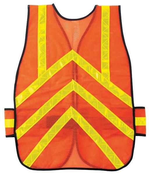 MCR Safety General Purpose One Size Orange Chevron Pattern Safety Vest