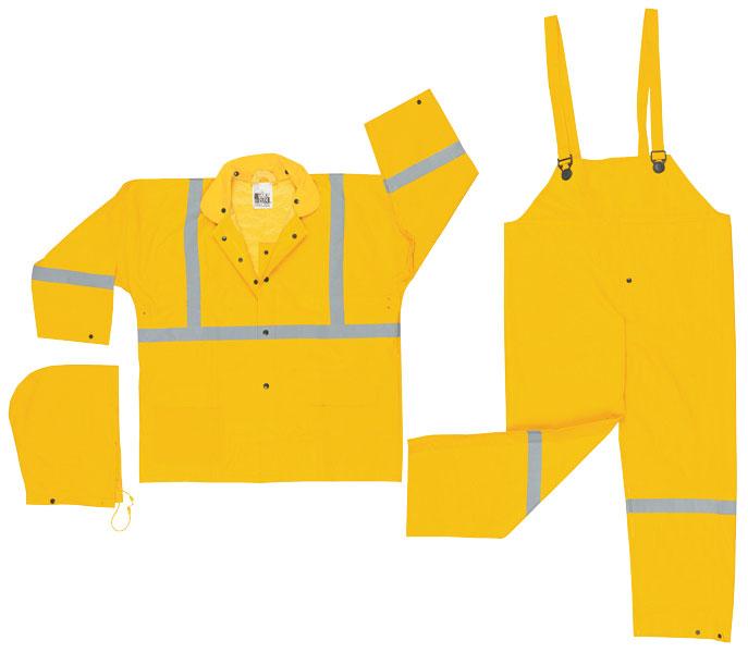 MCR Safety Luminator .35mm PVC/Polyester Reflective Rain Suit