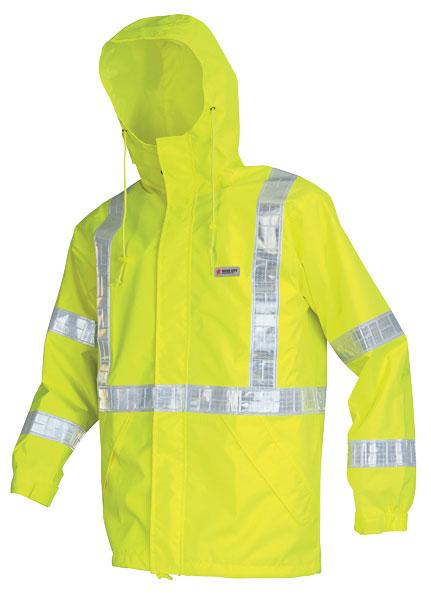 MCR Safety Luminator Breathable Class 3 Polyester/Polyurethane Rain Jacket