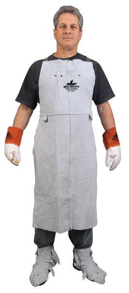 MCR Safety Memphis Welding 42 Gray Side Split Leather Apron W/Front Pockets
