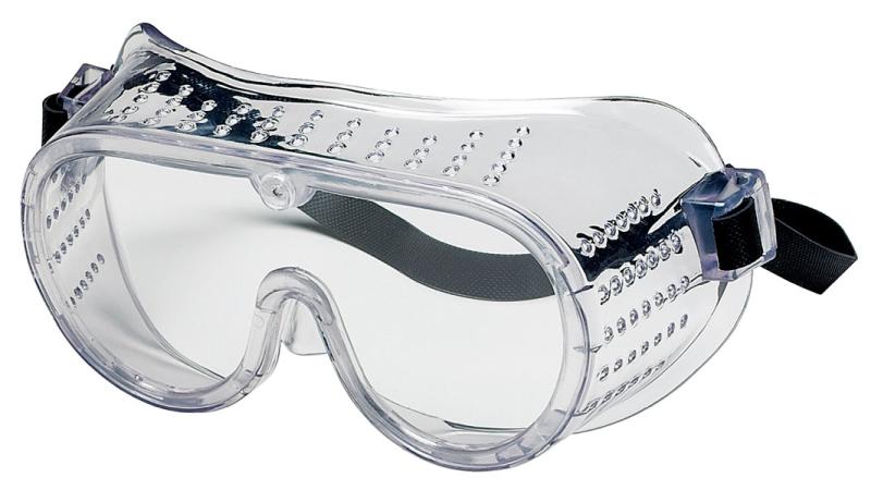 MCR Safety Standard Clear Anti-Fog Lens Regular Perforated With Rubber Strap Safety Goggles