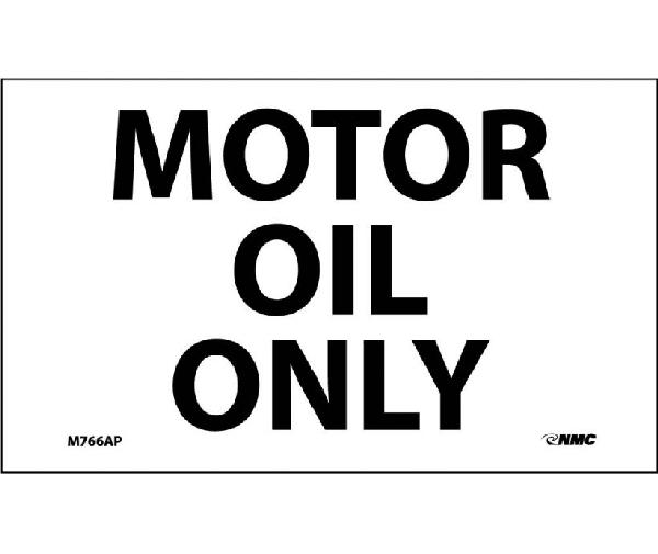 MOTOR OIL ONLY HAZMAT LABEL