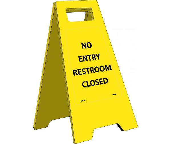 NO ENTRY RESTROOMS CLOSED HEAVY DUTY FLOOR STAND