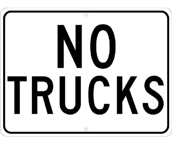 NO TRUCKS SIGN