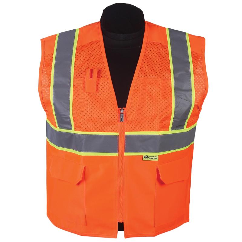 Orange Mesh - Solid Safety Vest