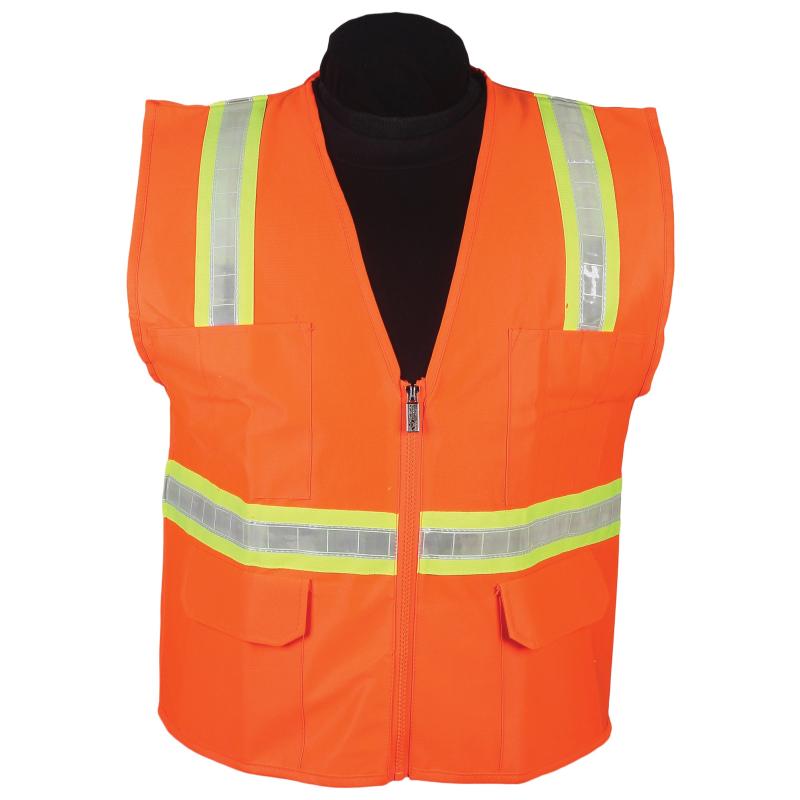 Orange Surveyor Vest with Stripe