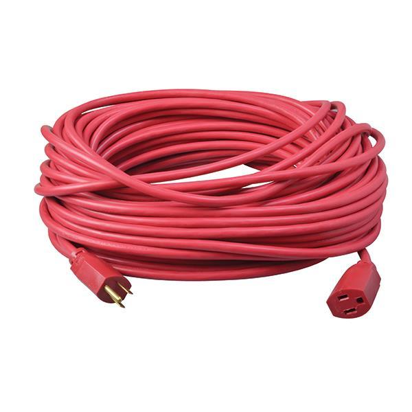 Outdoor Extension Cord, 14/3 ga, 15 A, 100', Red