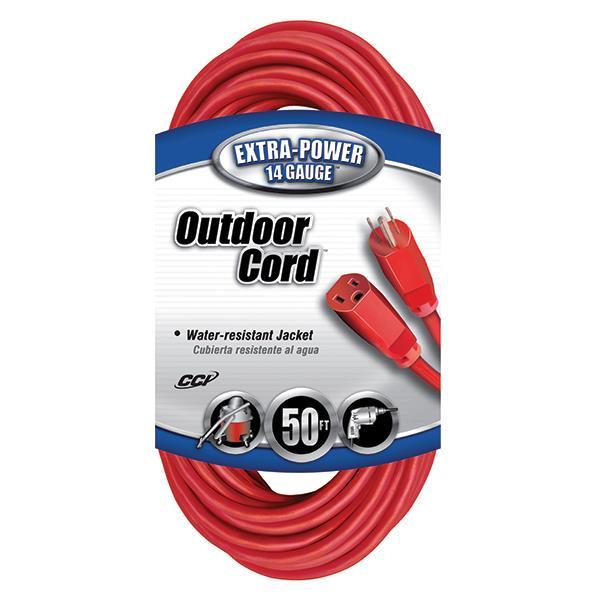 Outdoor Extension Cord, 14/3 ga, 15 A, 50', Orange