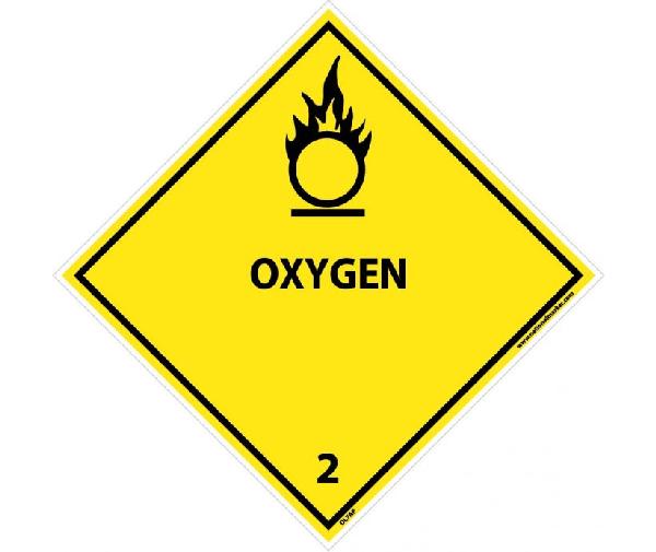OXYGEN 2 DOT PLACARD LABEL