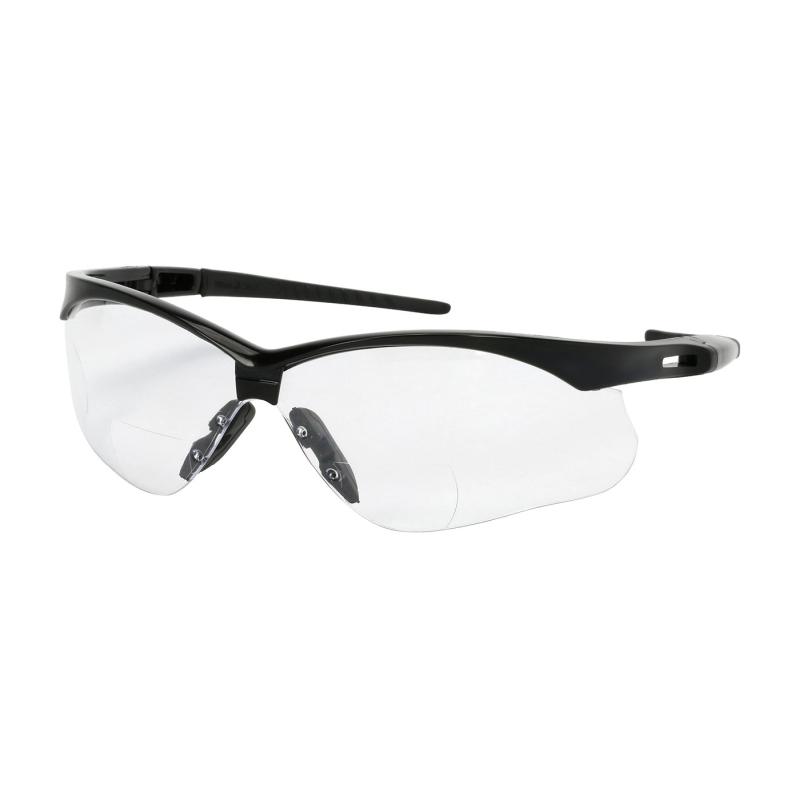 PIP Anser™ Clear Anti-Scratch/Fog Coated Lens Black Temple Frame Semi-Rimless Safety Readers Glasses - +2.50 Diopter