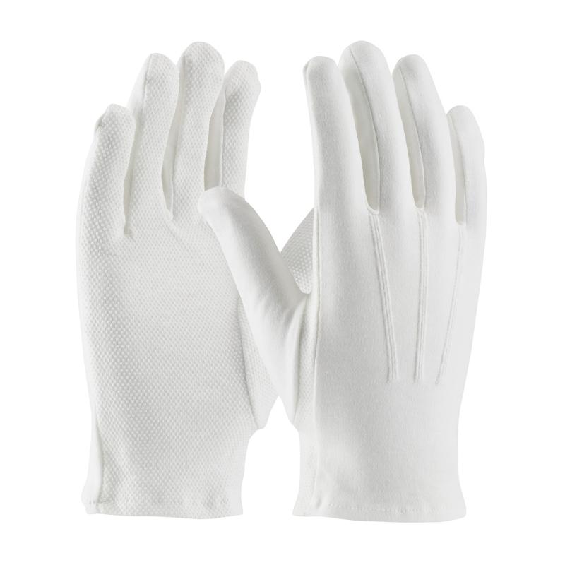 PIP Cabaret™ White 100% Cotton Raised Stitching Back Dotted Palm Dress Gloves
