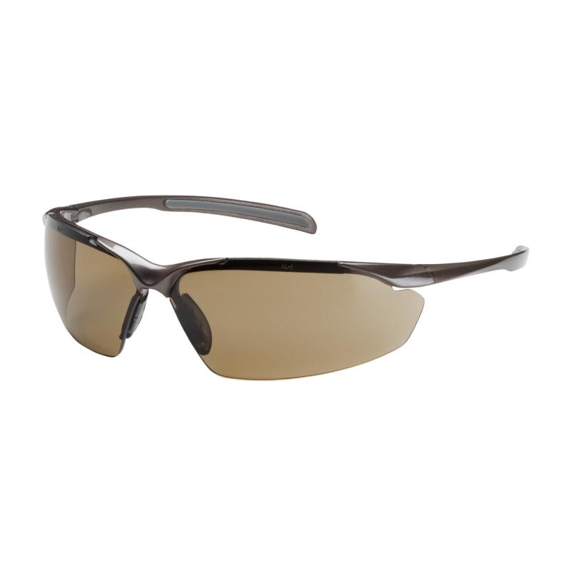 PIP Commander™ Brown Anti-Scratch/Fog Coated Lens Gloss Bronze Frame Semi-Rimless Safety Glasses