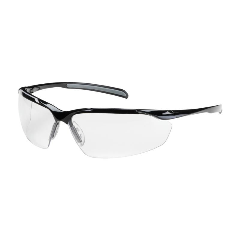 PIP Commander™ Clear Anti-Scratch/Fog Coated Lens Gloss Black Frame Semi-Rimless Safety Glasses