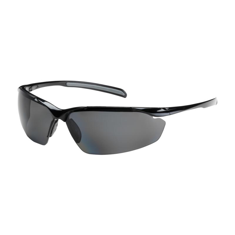 PIP Commander™ Gray Anti-Scratch Coated Polarized Lens Gloss Black Frame Semi-Rimless Safety Glasses