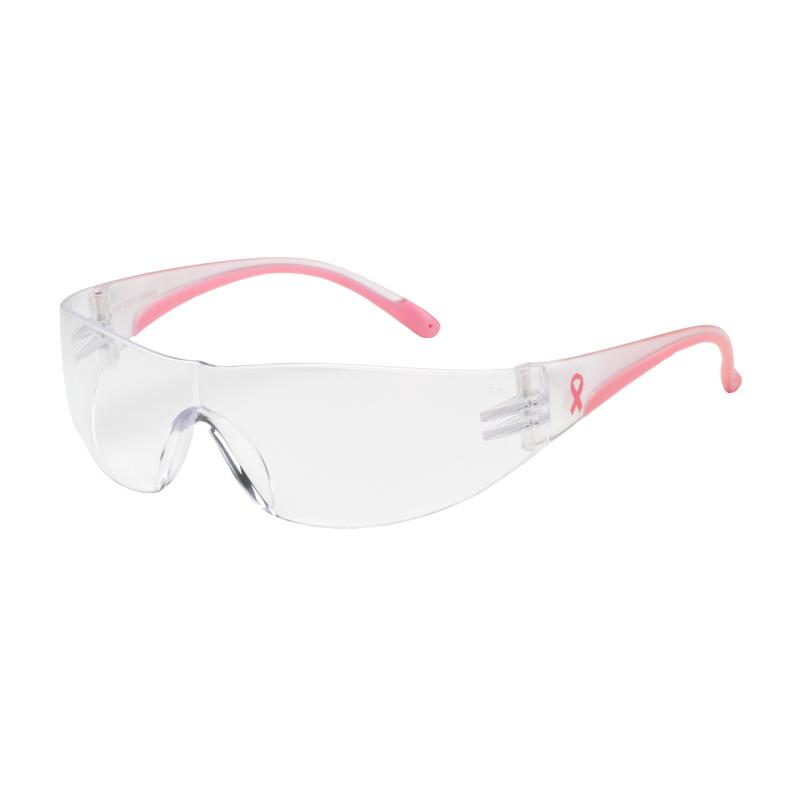 PIP Eva® Clear Anti-Scratch/Anti-Fog Coated Lens Pink Temple Rimless Safety Glasses