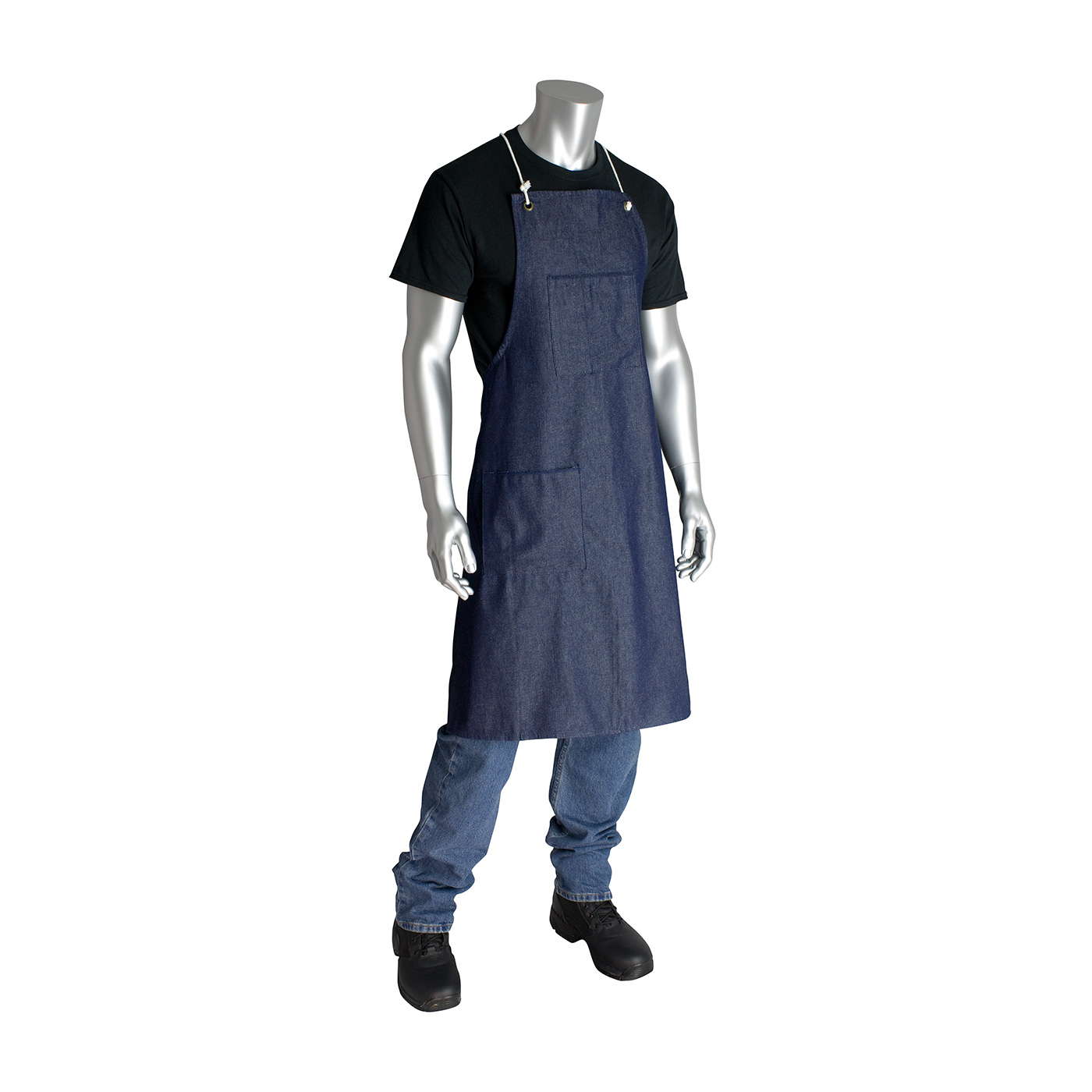 PIP General Use Denim Apron W/ Two Pockets & Metal Grommets - One Size