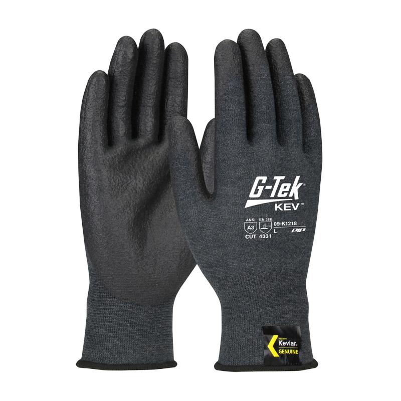PIP G-Tek® KEV™ 18 Gauge Gray Seamless Knit Neofoam Coated Touchscreen Compatible Kevlar Gloves