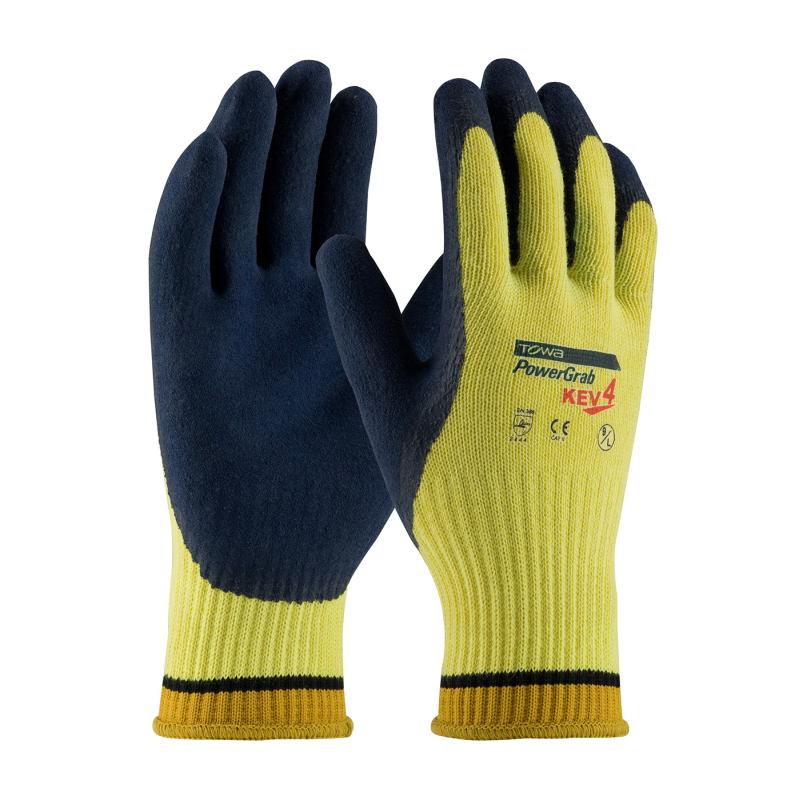 PIP G-Tek® KEV™ Yellow/Black 10 Gauge Seamless Knit Nitrile Coated MicroFinish Grip Kevlar Gloves