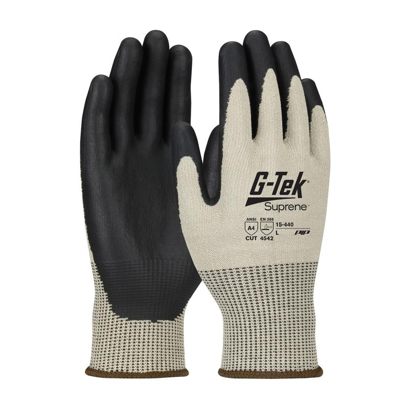 PIP G-Tek® Suprene™ Tan Seamless Knit Blended NeoFoam® Coated Gloves - Touchscreen Compatible