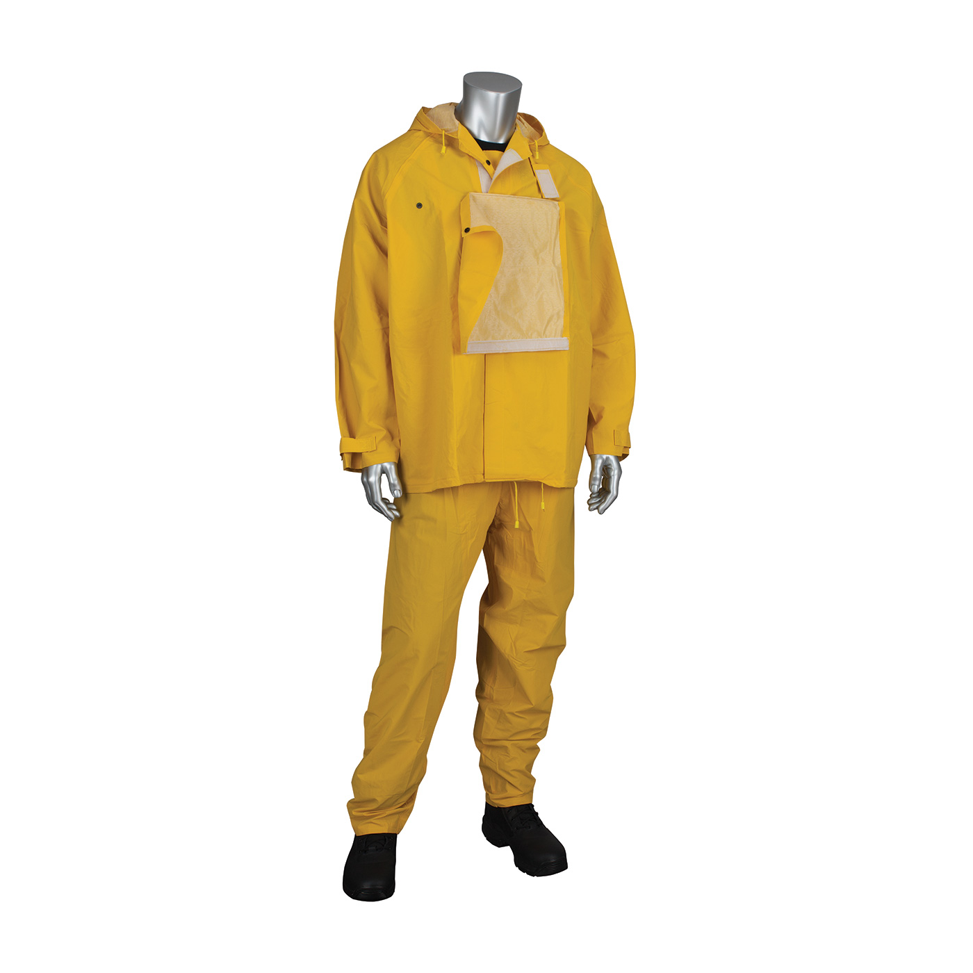 PIP HydroFR™ Yellow 0.33mm Treated Polyester/PVC Rain Suit Set W/ Bib & Overalls
